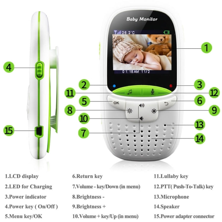 VB602 2.4 inch LCD 2.4GHz Wireless Surveillance Camera Baby Monitor, Support Two Way Talk Back, Night Vision, VB602 VB602 2.4 inch LCD 2.4GHz Wireless Surveillance Camera Baby Monitor, Support Two Way Talk Back, Night Vision, VB602